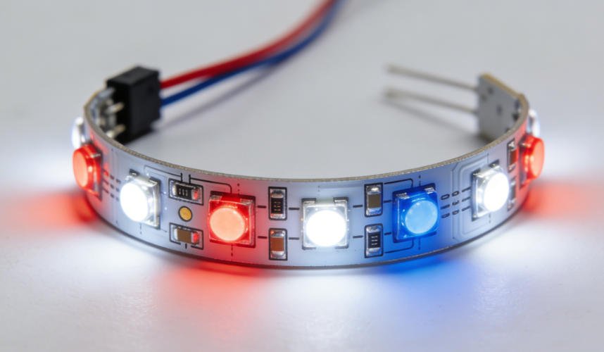 red white blue led lights installation ideas